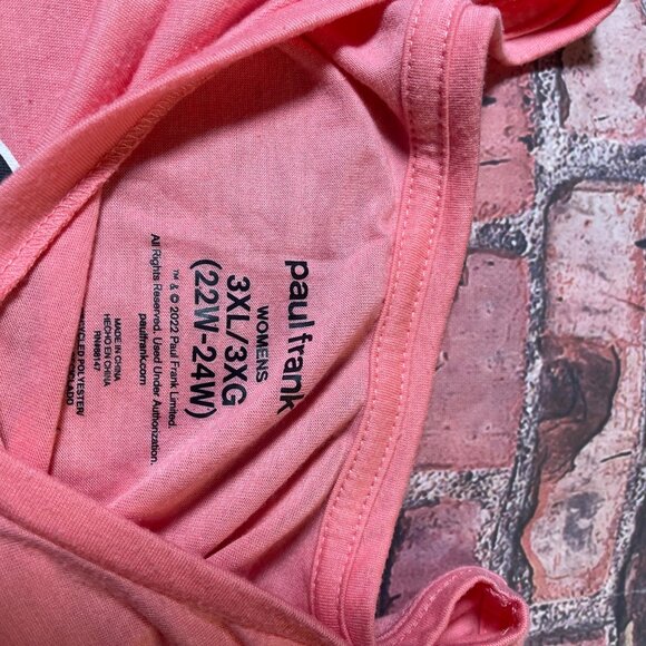 Paul Frank Women’s Tank Top 3XL 22W Peach Julius Monkey Graphic Sleeveless - Picture 4 of 4